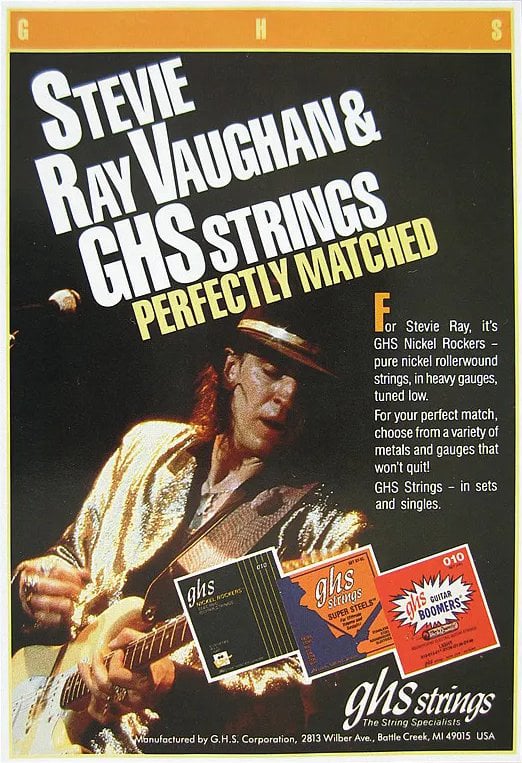 Stevie Ray Vaughan GHS Strings Advertisement