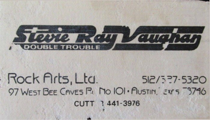 Stevie Ray Vaughan Business Card