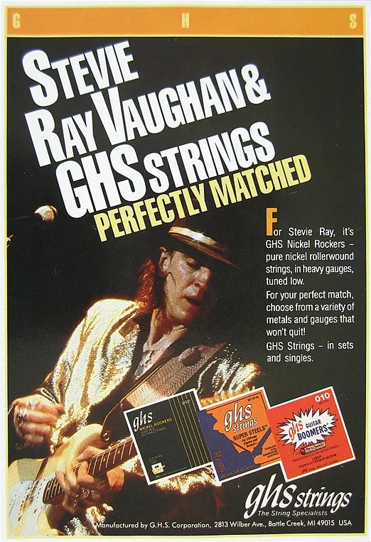 Stevie Ray Vaughan GHS Strings Advertisement