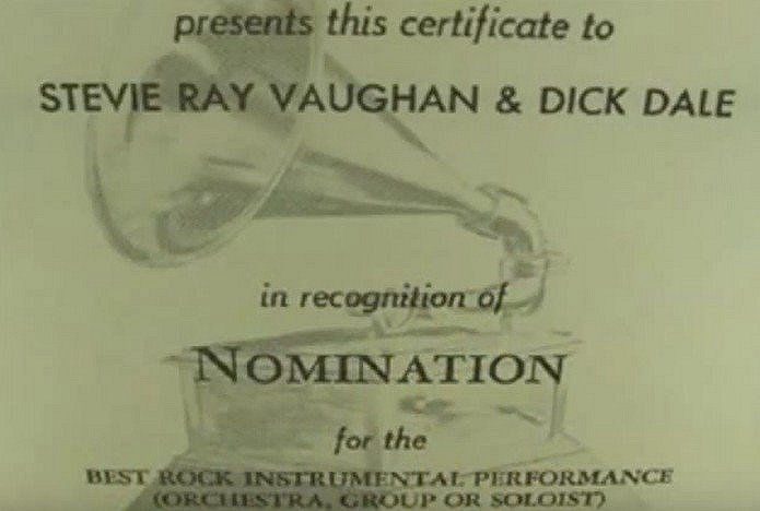 Grammy Nomination Certificate