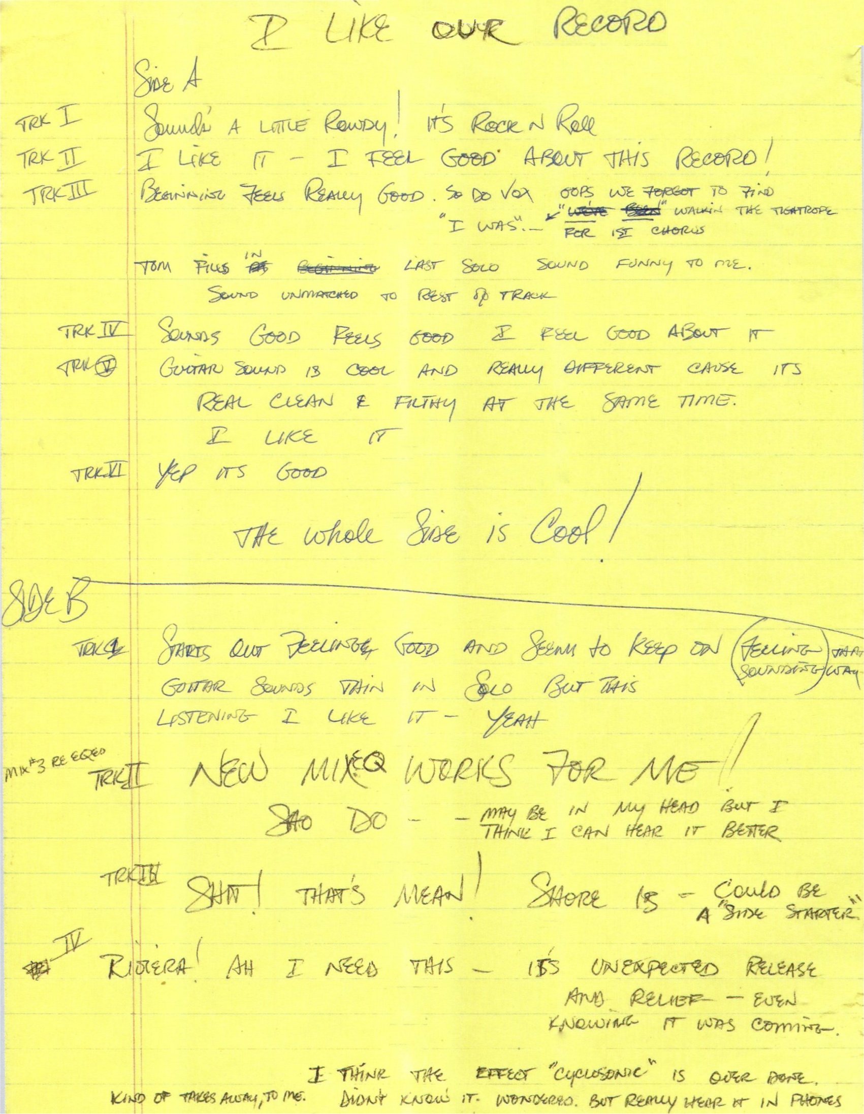 Stevie's Notes on In Step