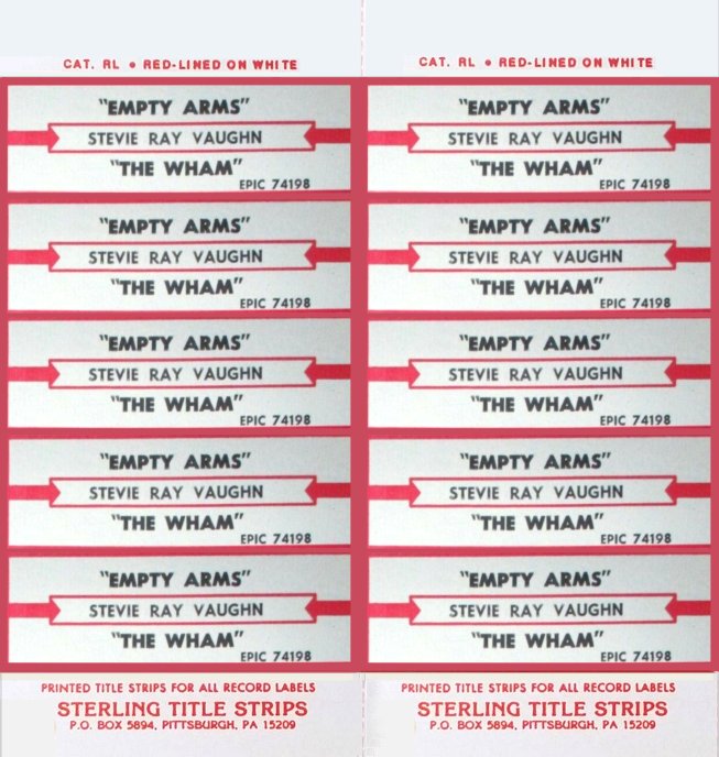 Stevie Ray Vaughan Jukebox Labels