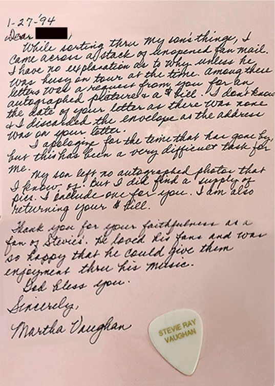 Handwritten Letter from Martha Vaughan