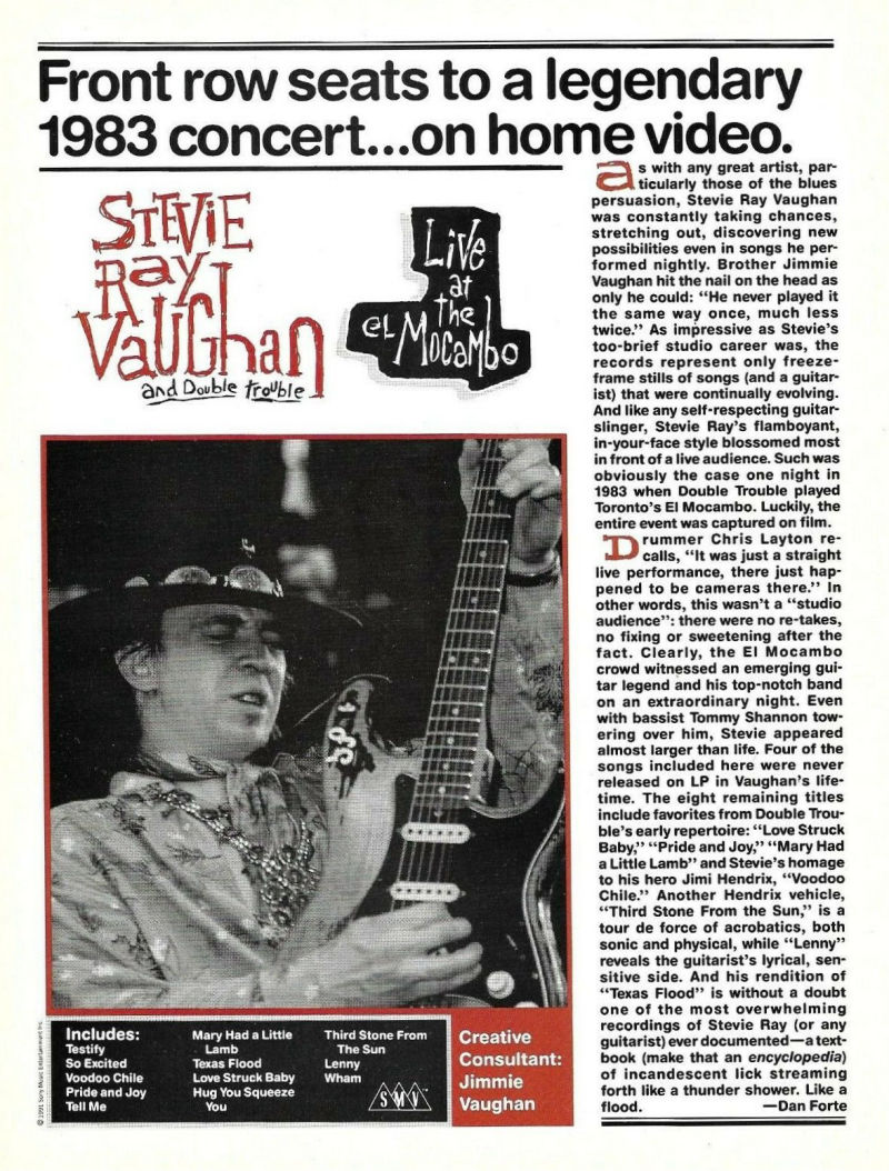 Live at El Mocambo Magazine Article