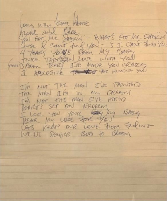 Long Way From Home Handwritten Lyrics