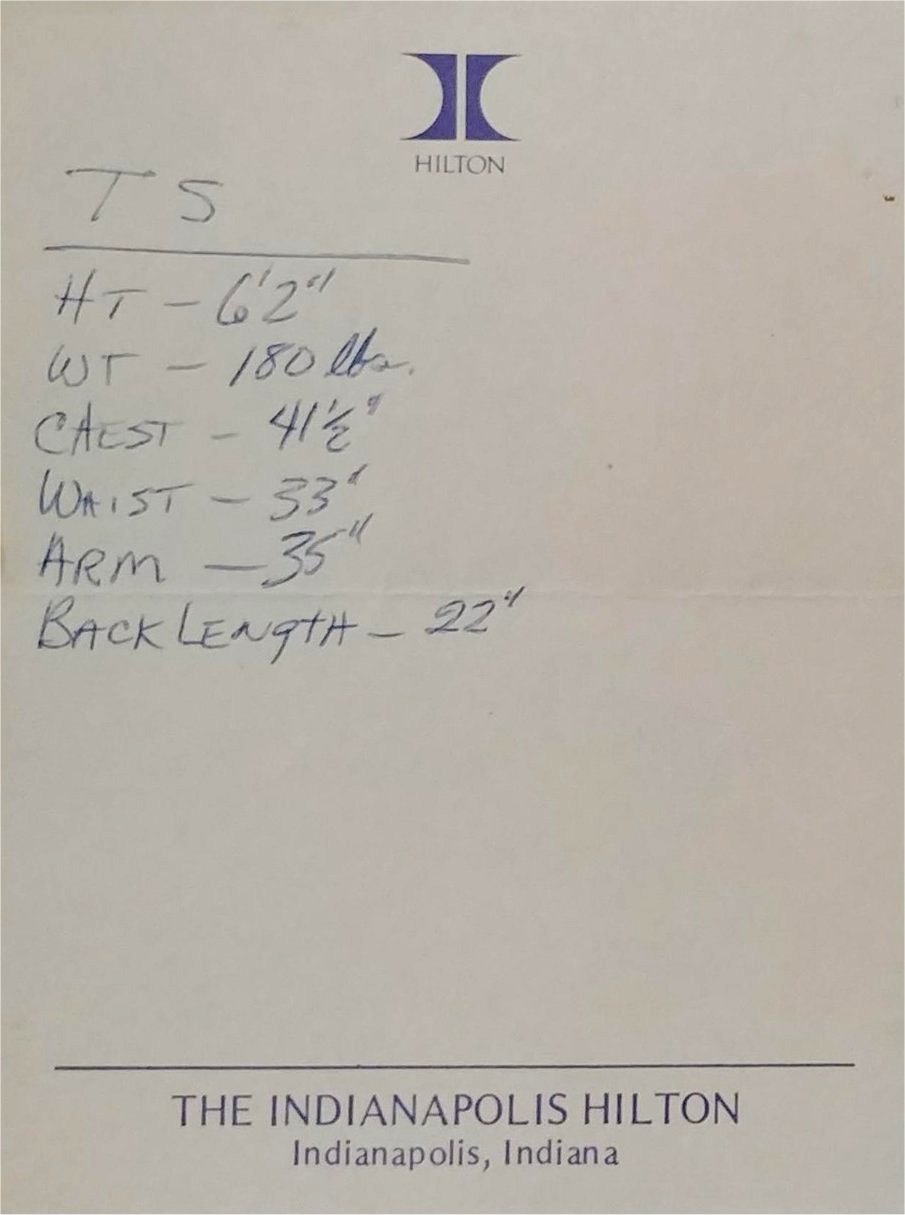 Tommy Shannon Measurements