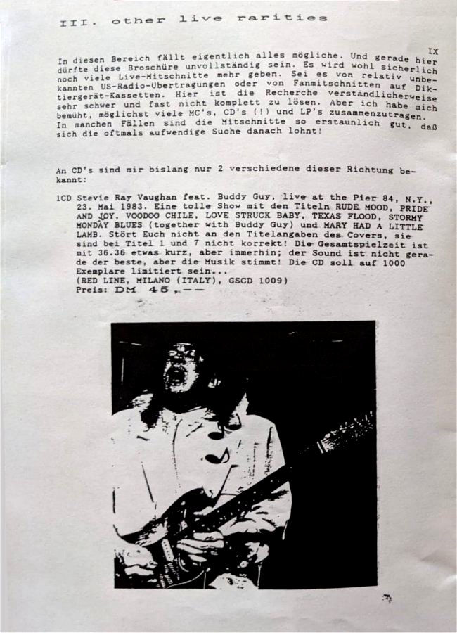 Texas Flood German Fanzine