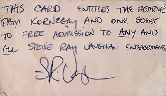 Early 1980s Handwritten Pass to Stevie's Shows