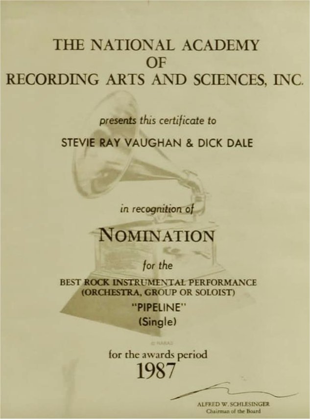 Award for Pipeline with Dick Dale