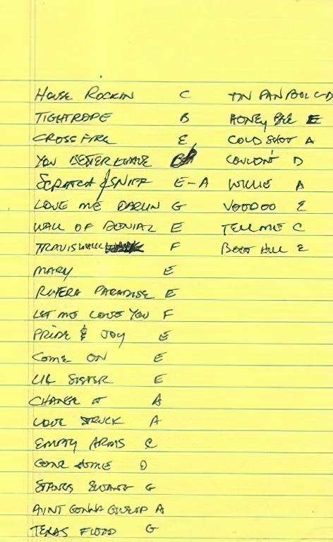 Stevie Ray Vaughan Setlist from In Step Tour