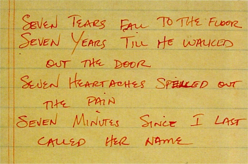 Stevie Ray Vaughan Handwritten Note